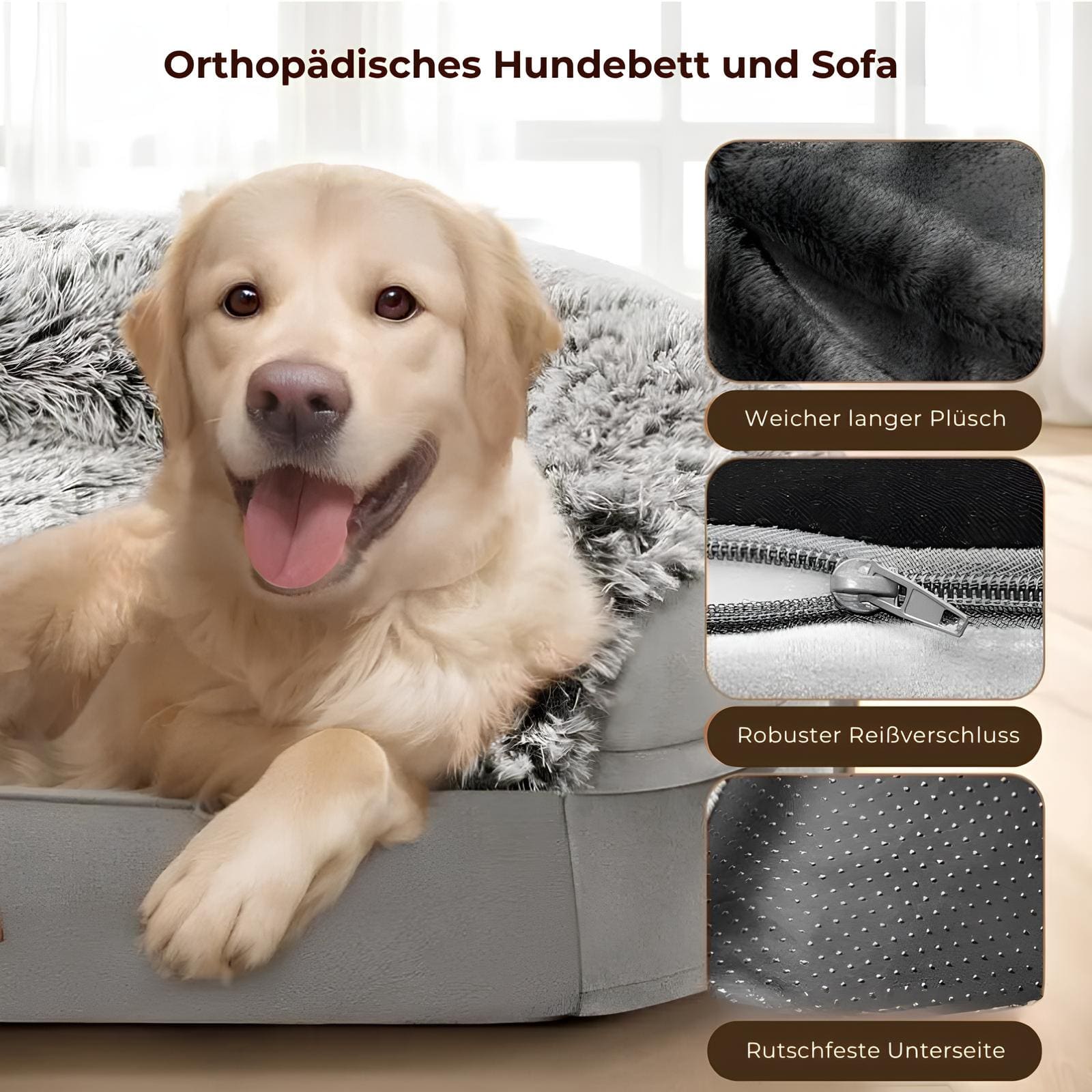 HundeTraum - Orthopdisches Hundebett für optimalen Schlafkomfort
