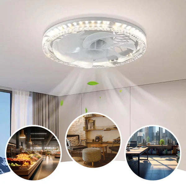 BreezeLamp - Luce ventilatore da soffitto regolabile con telecomando