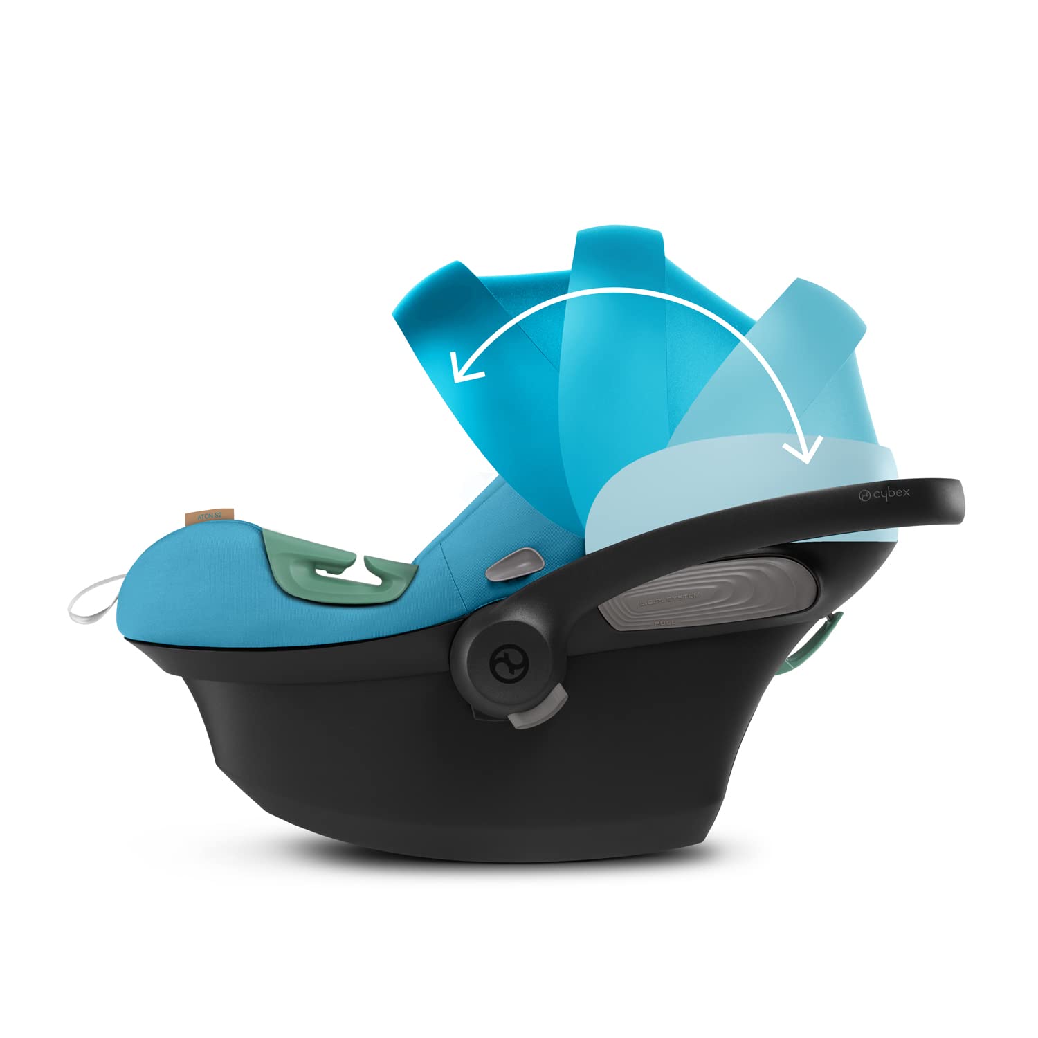 CYBEX Gold Babyschale Aton S2 i-Size, Ab Geburt bis ca. 24 Monate, Max. 13 kg, Inkl. Neugeboreneneinlage, SensorSafe kompatibel, Ocean Blue