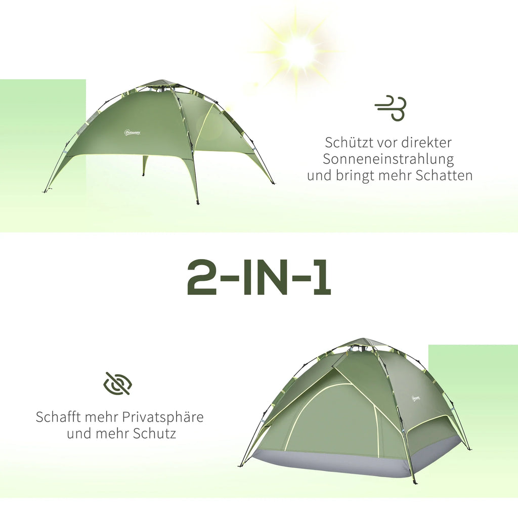 Tenda da campeggio Outsunny 4 stagioni, montaggio rapido, da esterno