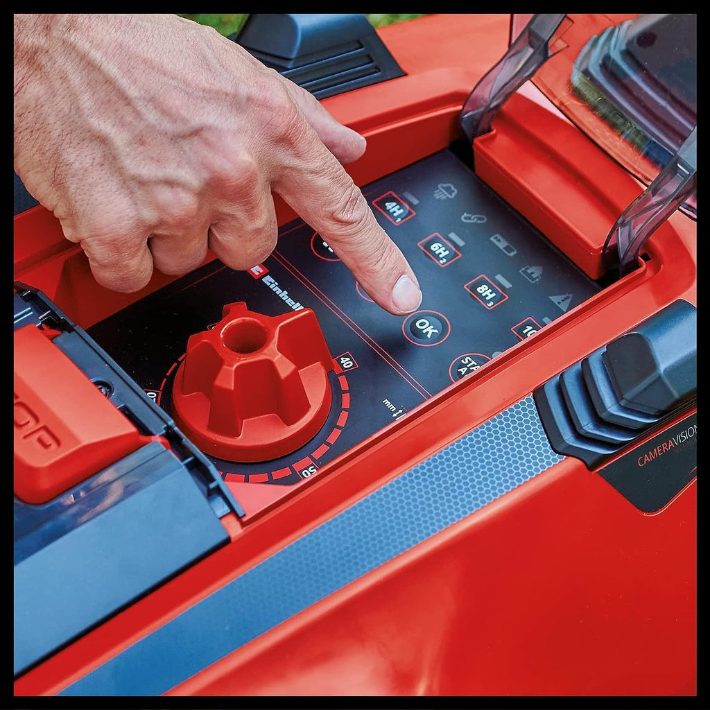 Einhell Akku-Rasenmher GE-CM 43 Li M Kit Power X-Change (36V, 43 cm Schnittbreite, bis 600 m, Brushless, Mulch-Kit, 63L Fangkorb, 25-75 mm Schnitthhe, inkl. 2x 4,0Ah + 2x Ladegert)