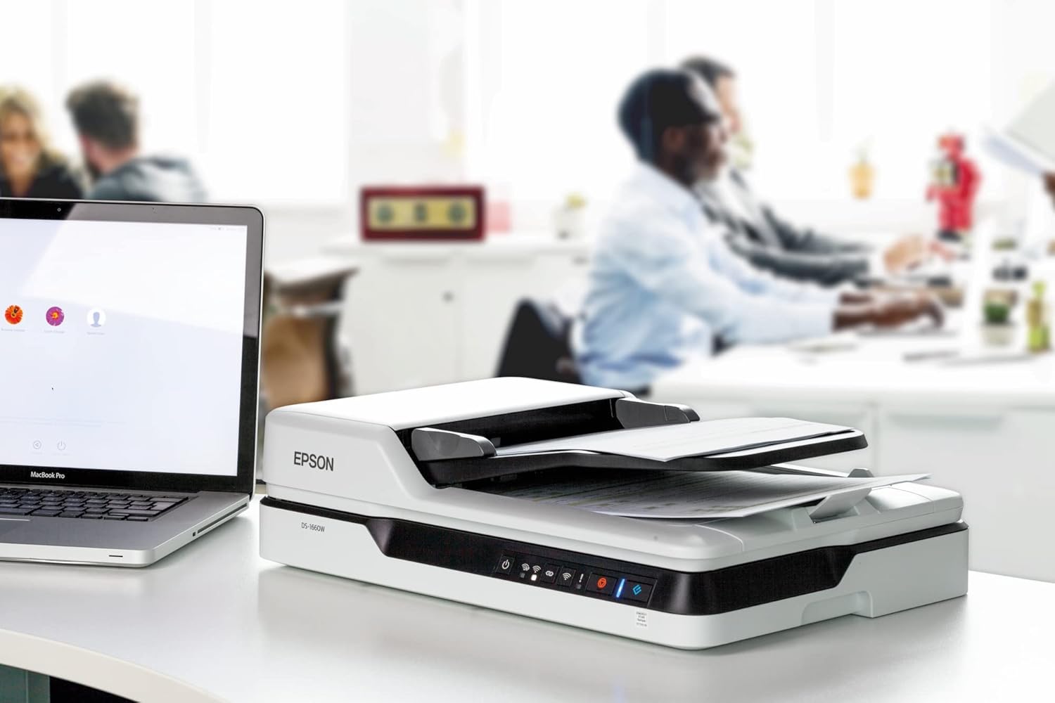 Epson WorkForce DS-1630 Scanner per documenti DIN A4 (Scanner, ingombro ridotto, alimentatore documenti, duplex, tre passaggi, 600dpi, USB 3.0)