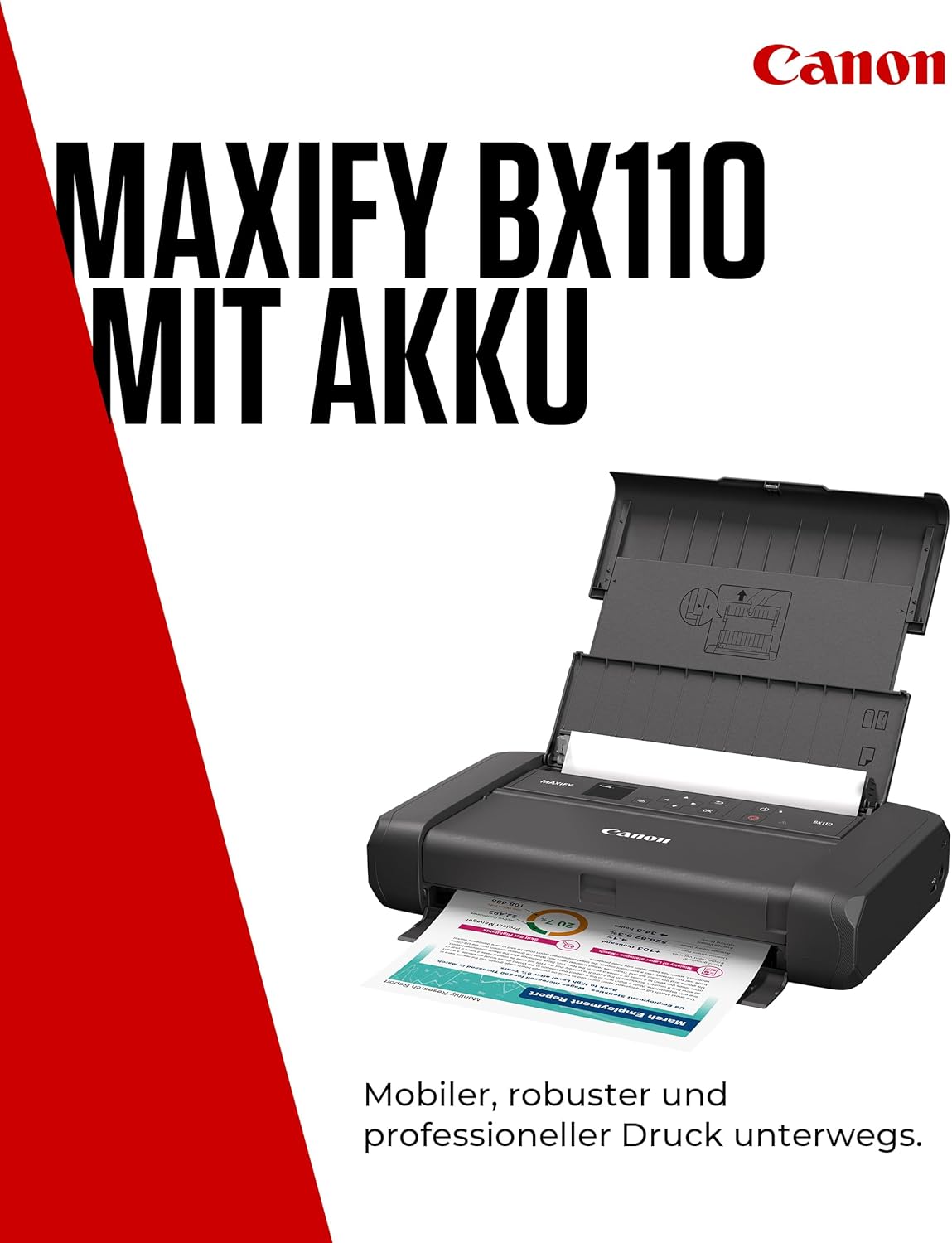 Canon PIXMA TR150 stampante portatile con batteria (Wi-Fi, cloud, AirPrint, 4.800 DPI x 1.200 DPI, USB 2.0 ad alta velocità tipo C, display OLED, stampante a getto d'inchiostro), nero