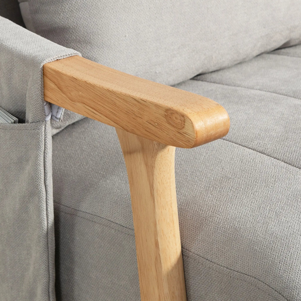 HOMCOM Schaukelstuhl mit Lendenkissen und Seitentasche