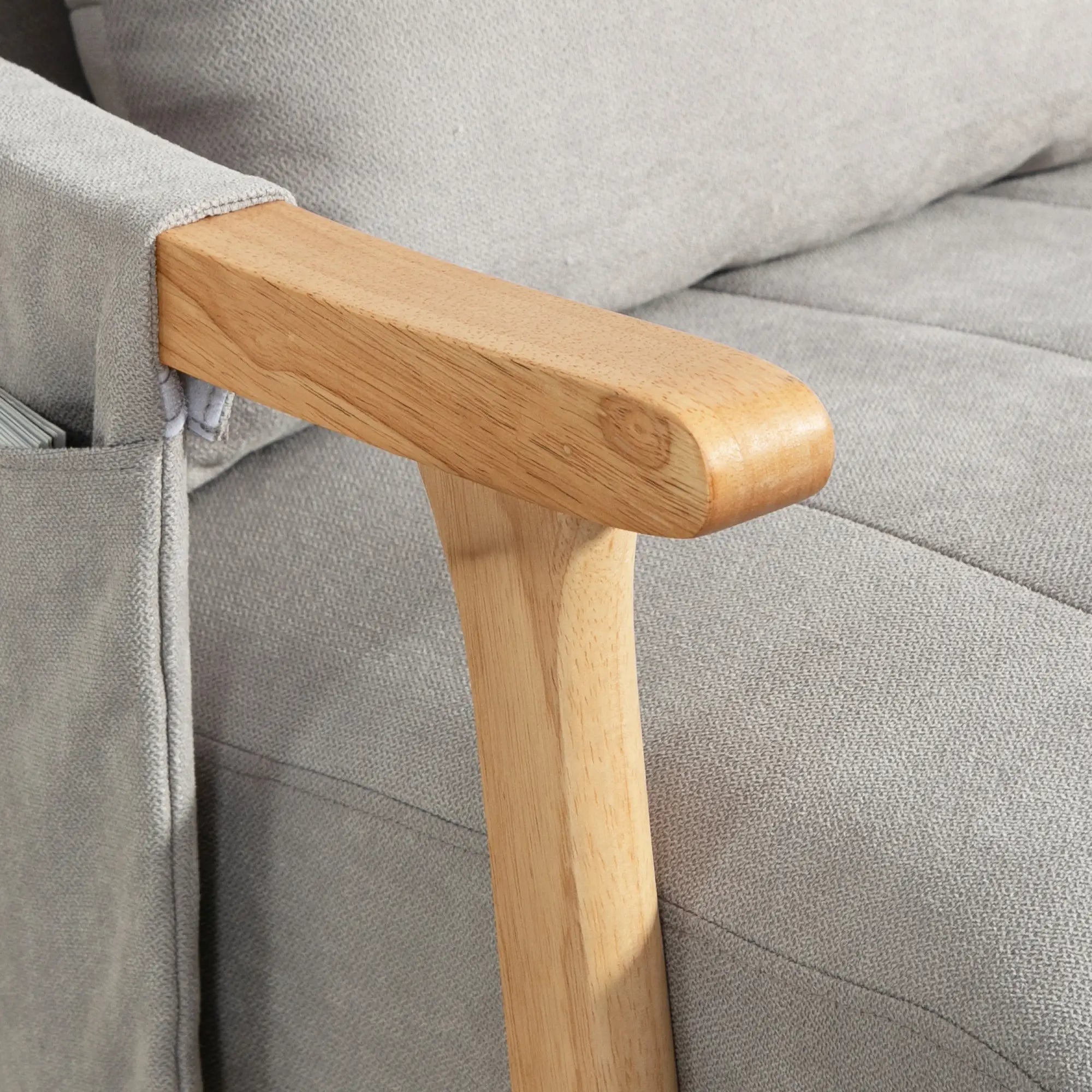 HOMCOM Schaukelstuhl mit Lendenkissen und Seitentasche