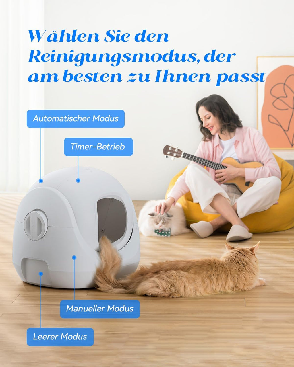 Catlink Baymax Lettiera autopulente, Monitoraggio della salute del tuo gatto, Adatta per gatti da 1,5 a 10 kg, per più gatti