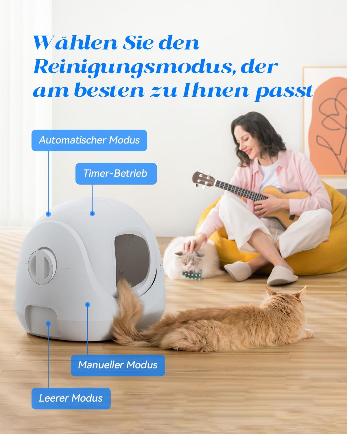 Catlink Baymax Lettiera autopulente, Monitoraggio della salute del tuo gatto, Adatta per gatti da 1,5 a 10 kg, per più gatti