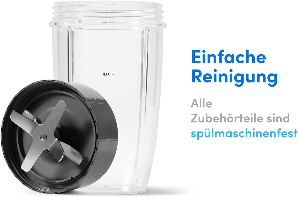 nutribullet Original, Frullatore Elettrico, Tritatutto, Frullatore per frullati, Smoothie Maker, Potenza 600 W, Facile e Veloce da Usare, Compatto, Facile da Pulire, NB603DG