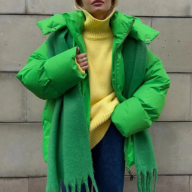 Stylish hood on the mountain