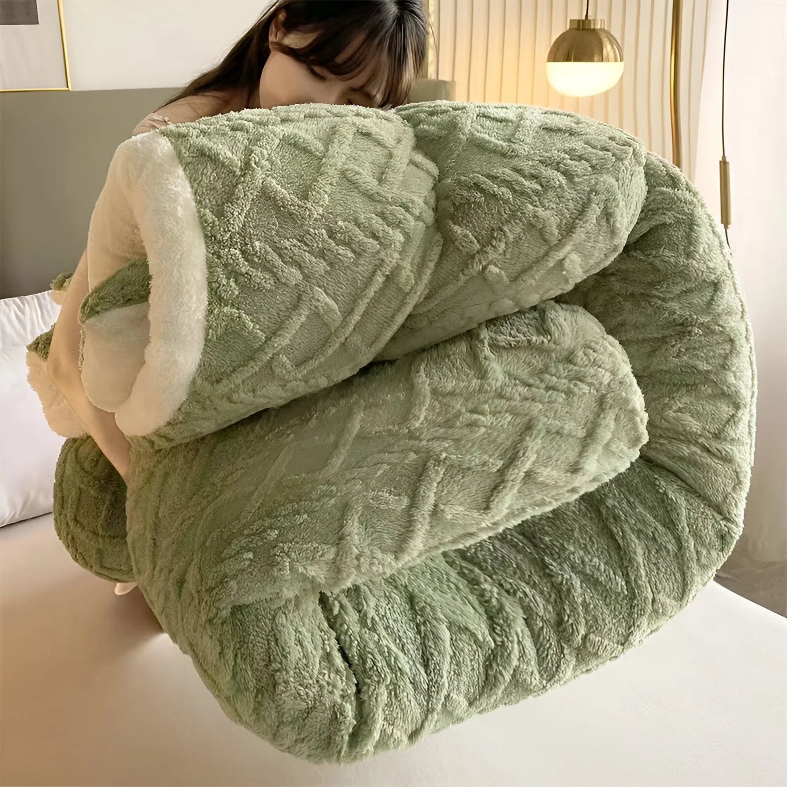 FluffFusion - Weiche und dicke Plüschdecke mit doppelseitigem Design