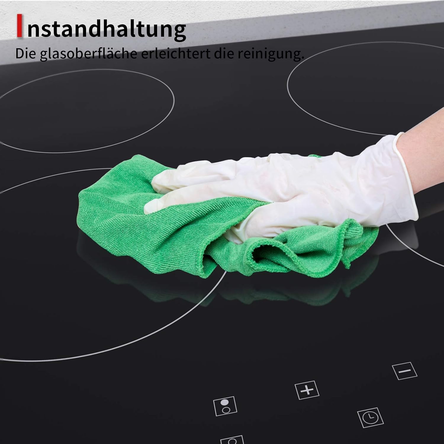 IsEasy 4 Zonen Einbau Induktionskochfeld mit 9 Leistungsstufen &1-99Min Timer, Boost-Funktion, Induktionskochplatte, Induktion Herdplatte mit 4 Platten, 60cm, 6800W, Schwarz