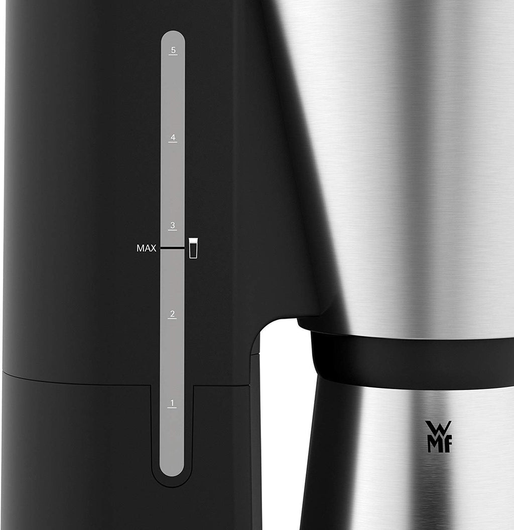 WMF Küchenminis Macchina da caffè con filtro Aroma, 870 Watt, Cromargan opaco e Tostapane 1 fetta a fessura lunga Küchenminis per Toast XXL, accessorio per panini, 7 livelli di doratura, protezione surriscaldamento 600W, Acciaio inox opaco