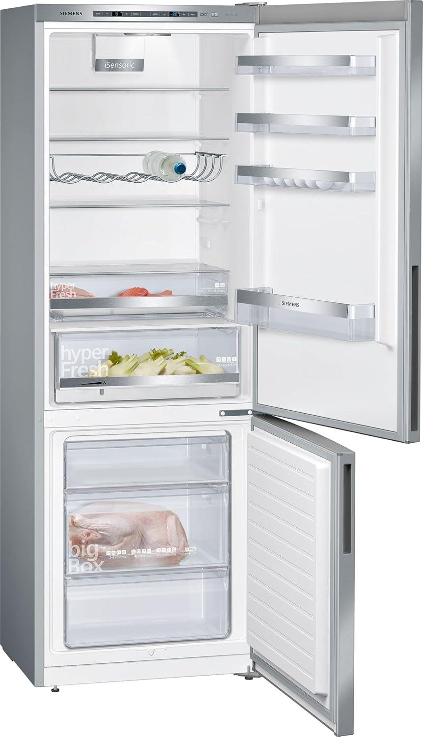 SIEMENS KG39EAICA iQ500 Frigorifero con congelatore, 201 x 60 cm, 249 L frigorifero + 94 L congelatore, LowFrost sbrinamento meno frequente, illuminazione a LED uniforme, BigBox spazio per alimenti congelati di grandi dimensioni