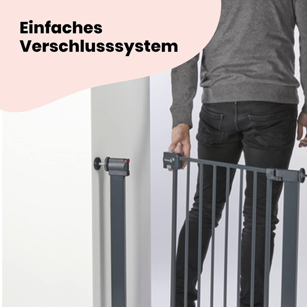 Safety 1st Easy Close Extra Tall, extra hohes (91 cm) Sicherheitsgitter aus Metall, druckfest, ideal für Kinder und Haustiere, mit einer Breite, die sich von 73 auf 80 cm ausdehnen lsst, wei