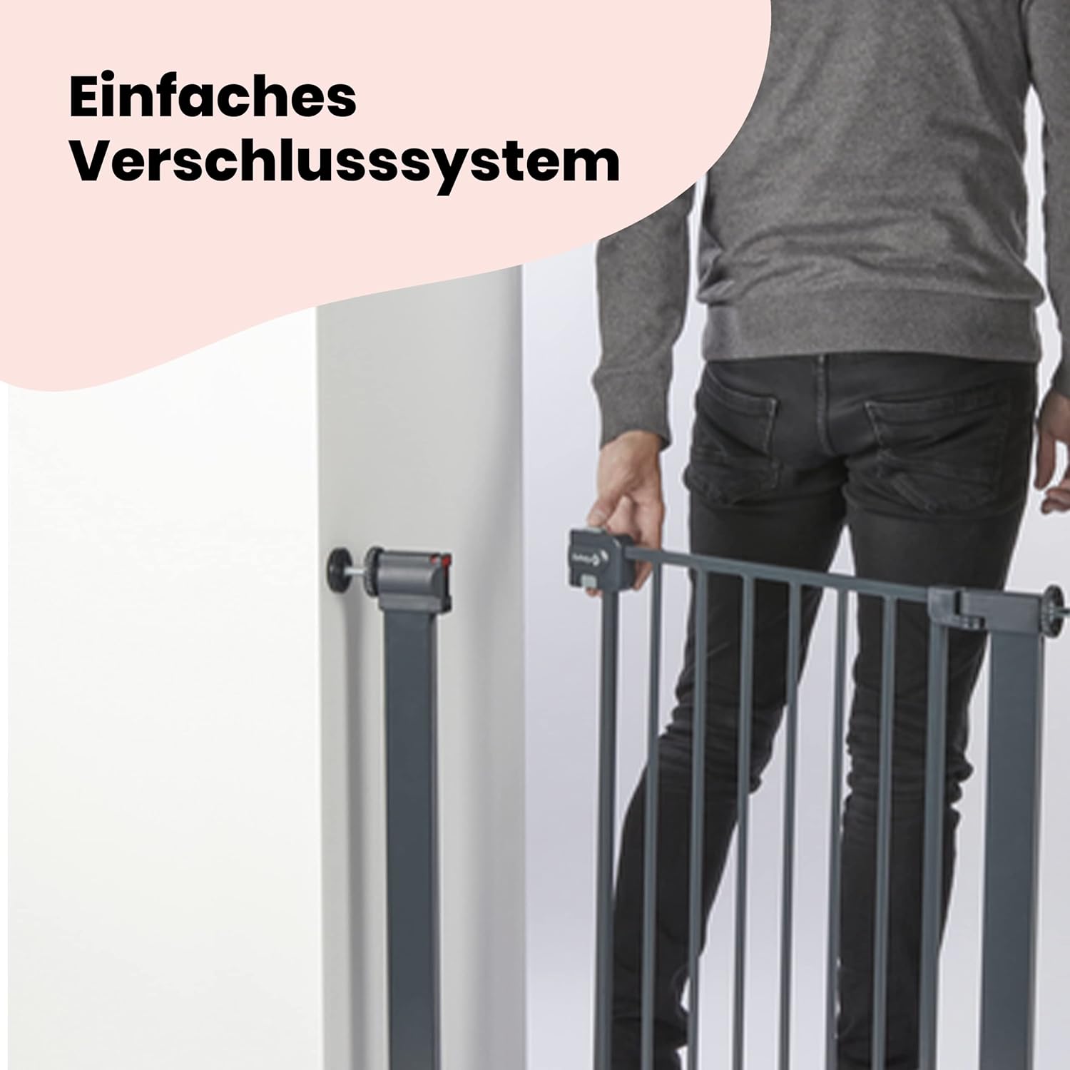 Safety 1st Easy Close Extra Tall, extra hohes (91 cm) Sicherheitsgitter aus Metall, druckfest, ideal für Kinder und Haustiere, mit einer Breite, die sich von 73 auf 80 cm ausdehnen lsst, wei