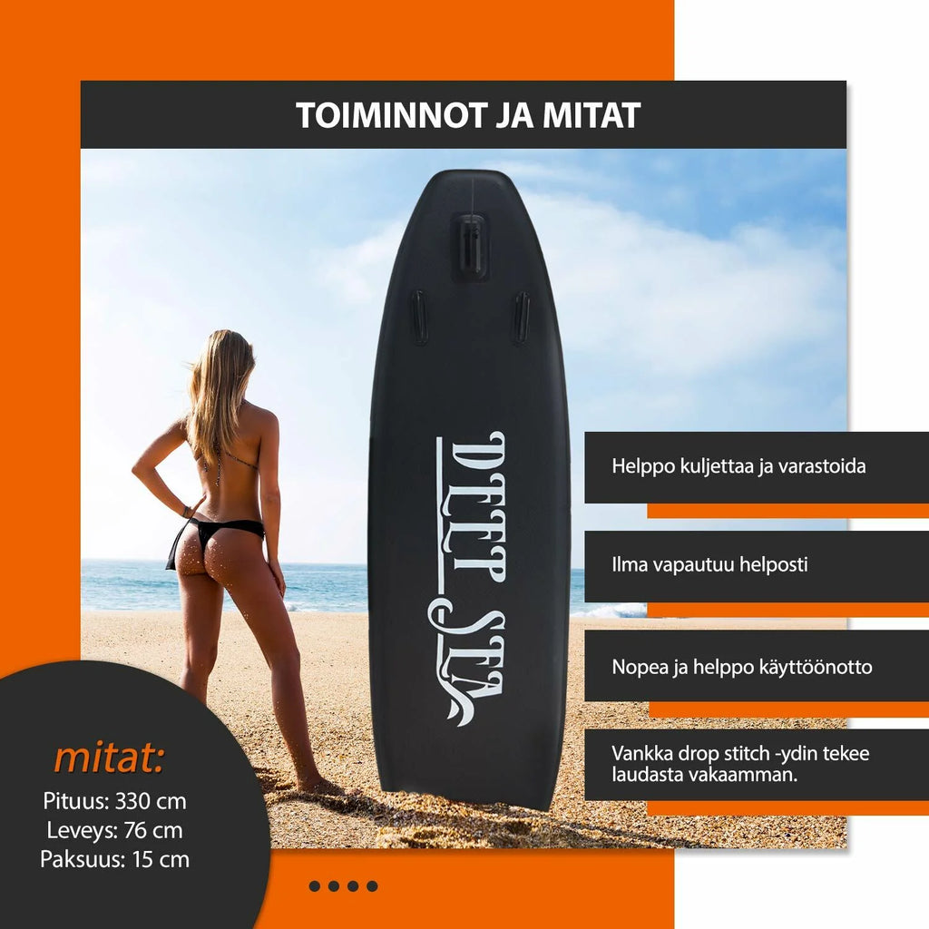 Deep Sea SUP Board Set XXL (330cm), schwarz