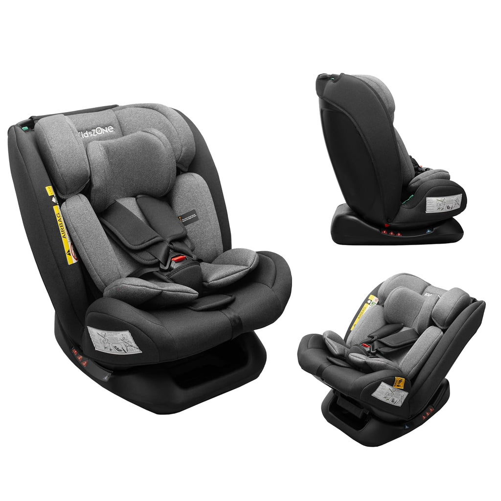Kindersitz ohne Isofix 0-36 kg – Autositz i-Size 40-150 cm (Gruppe 0+ 1 2 3) – 5 Punkt Sicherheitsgurt, Verstellbare Kopfstütze