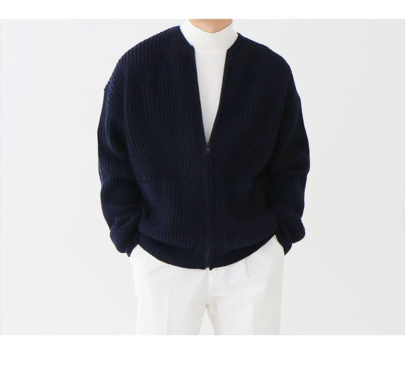 Herrenstrickjacke mit Reiverschluss