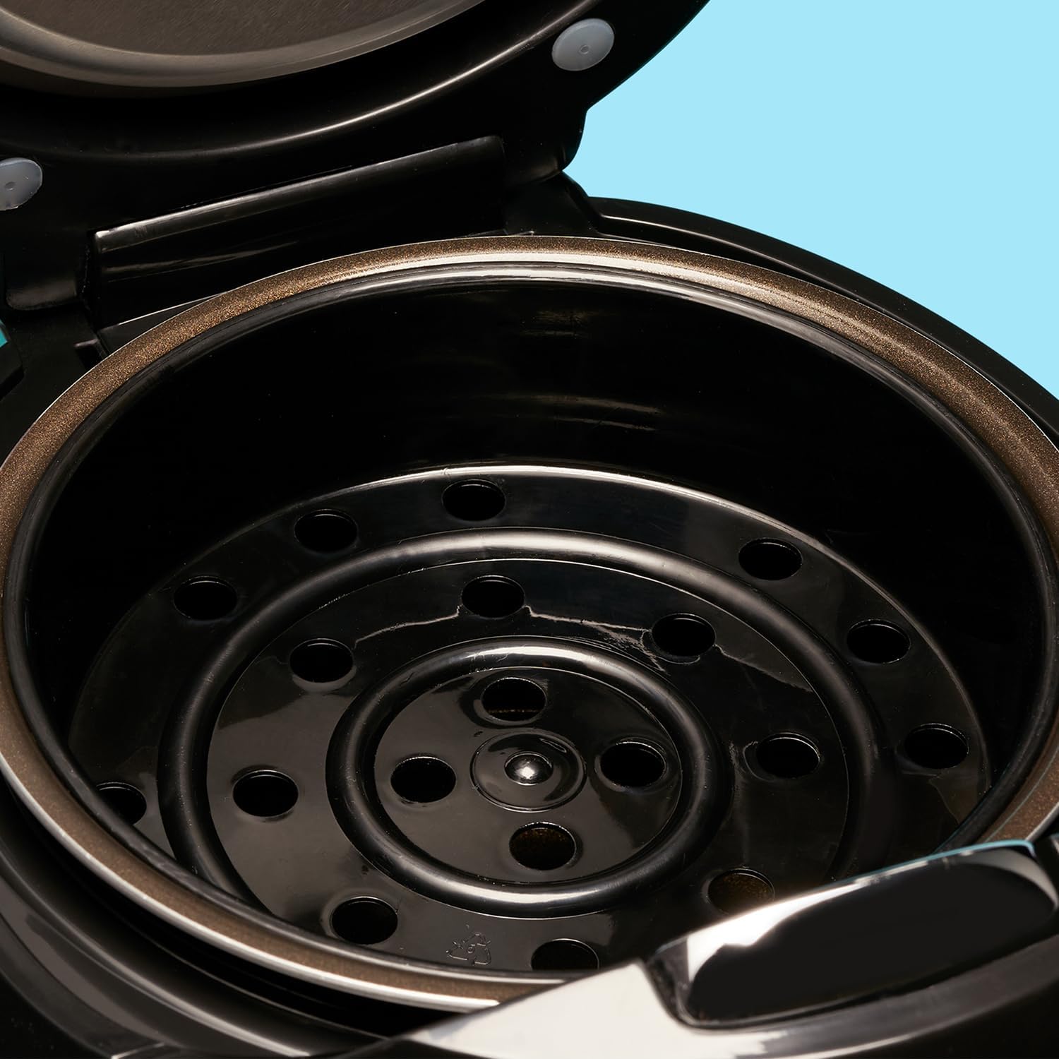REISHUNGER Cuociriso digitale piccolo, nero | Da 0,6 L fino a 3 persone | Funzione mantenimento calore, timer e pentola premium | Multicooker e vaporiera piccoli, 8 programmi, tecnologia a 7 fasi