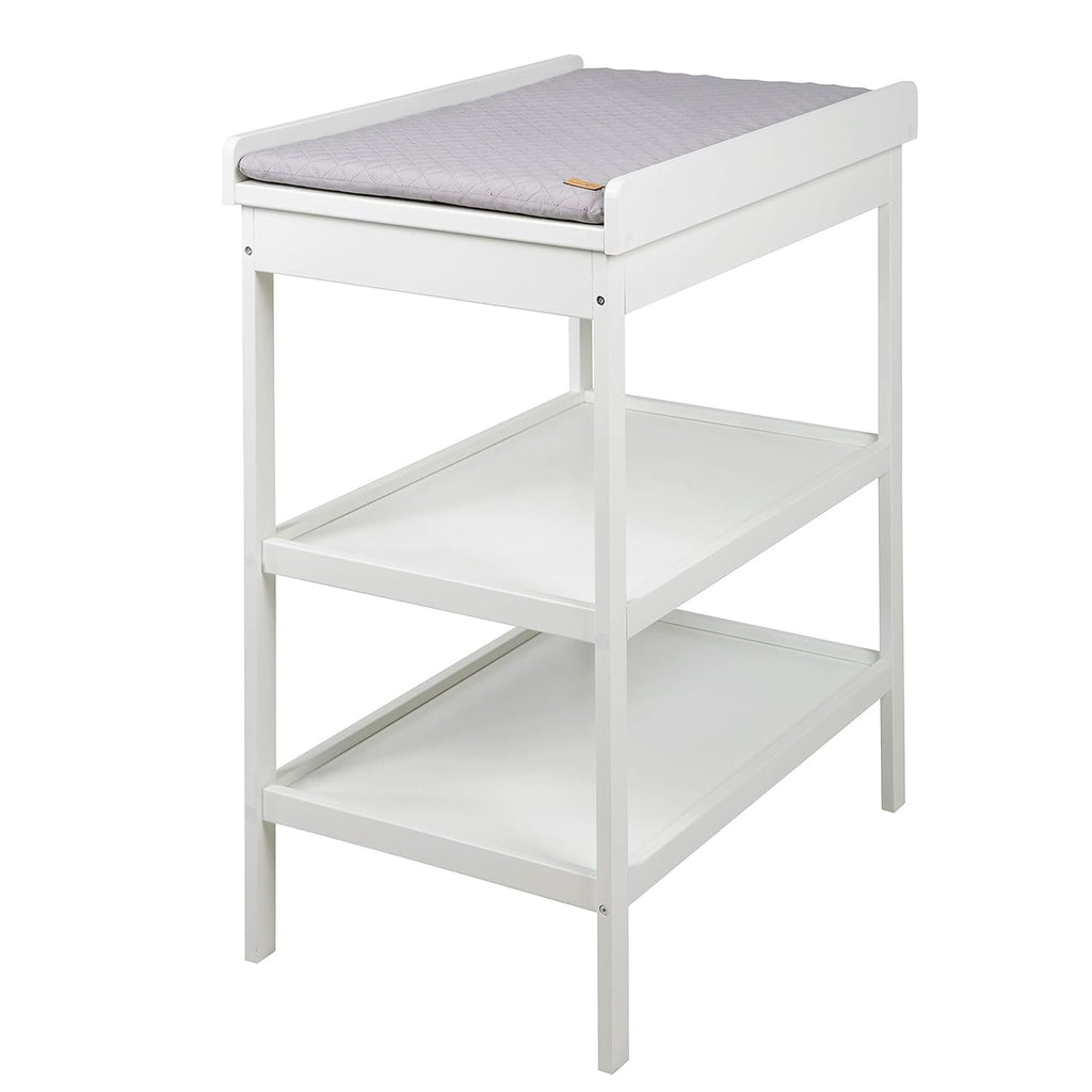 roba Fasciatoio da Bagno Combinato + Materassino Fasciatoio Style grigio - Fasciatoio Mobile Combinato con Vasca Integrata - con piano fasciatoio estraibile - Legno bianco