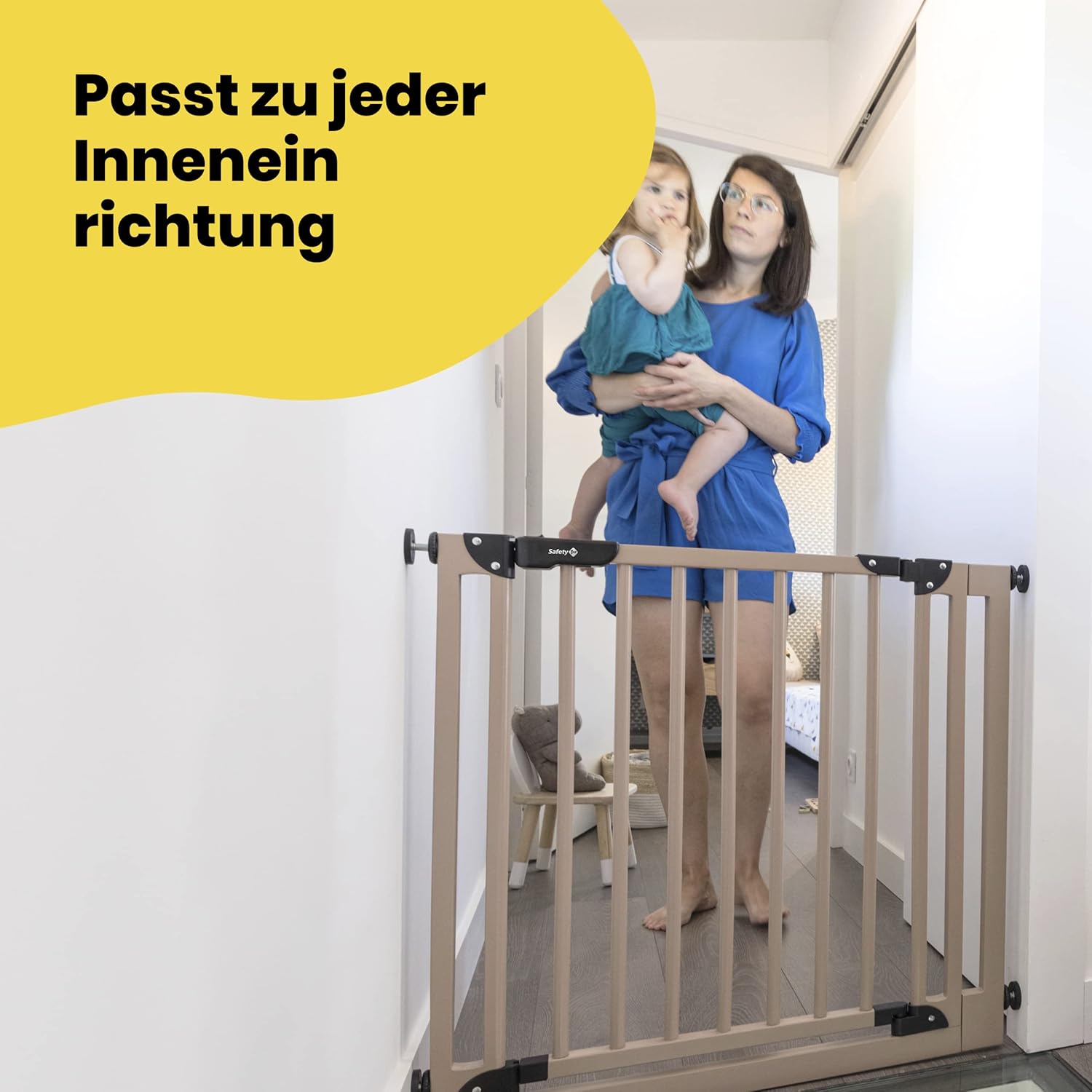 Safety 1st Easy Close Extra Tall, extra hohes (91 cm) Sicherheitsgitter aus Metall, druckfest, ideal für Kinder und Haustiere, mit einer Breite, die sich von 73 auf 80 cm ausdehnen lsst, wei