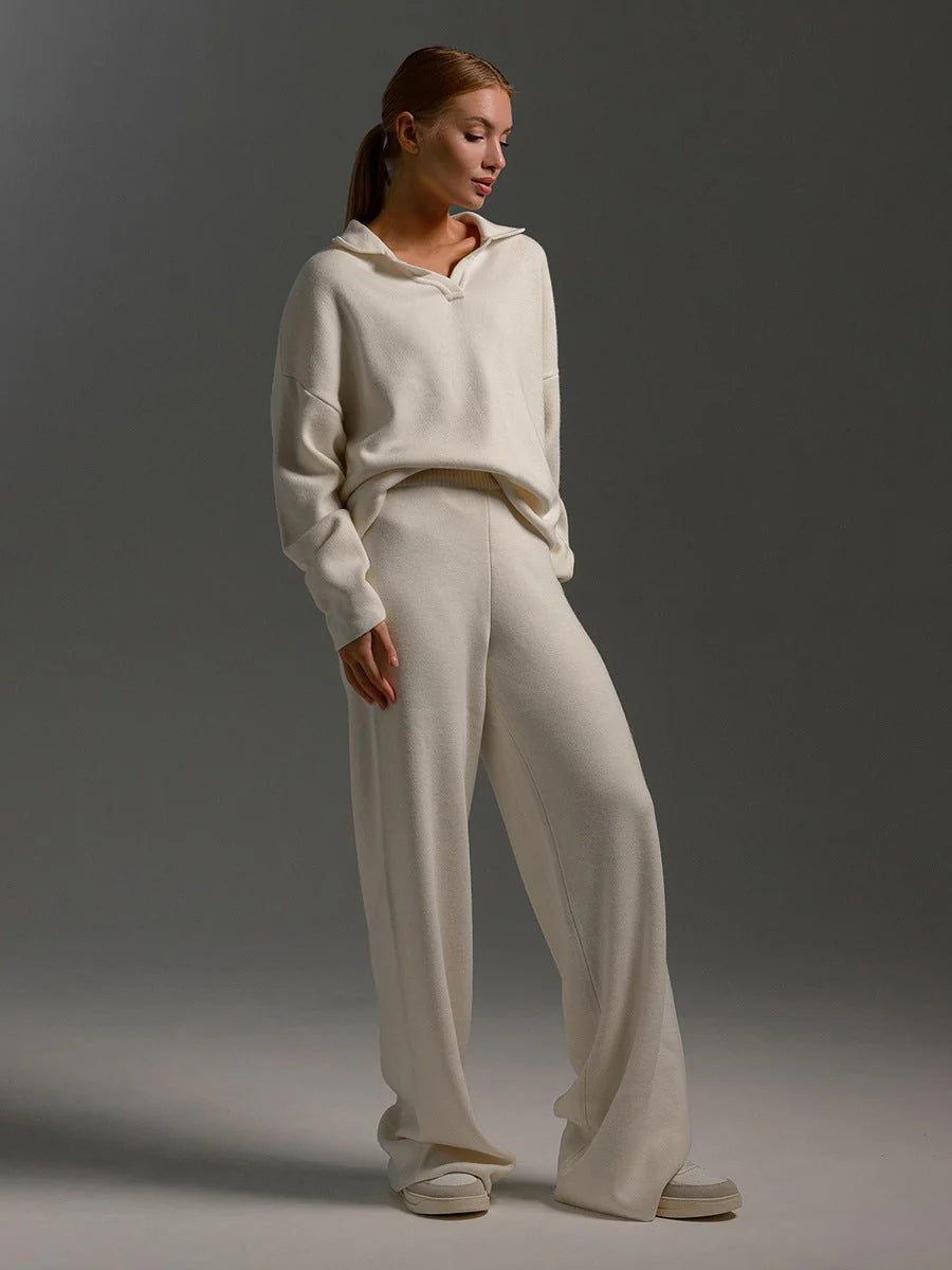 Langrmeliges Poloshirt und Hose für Damen