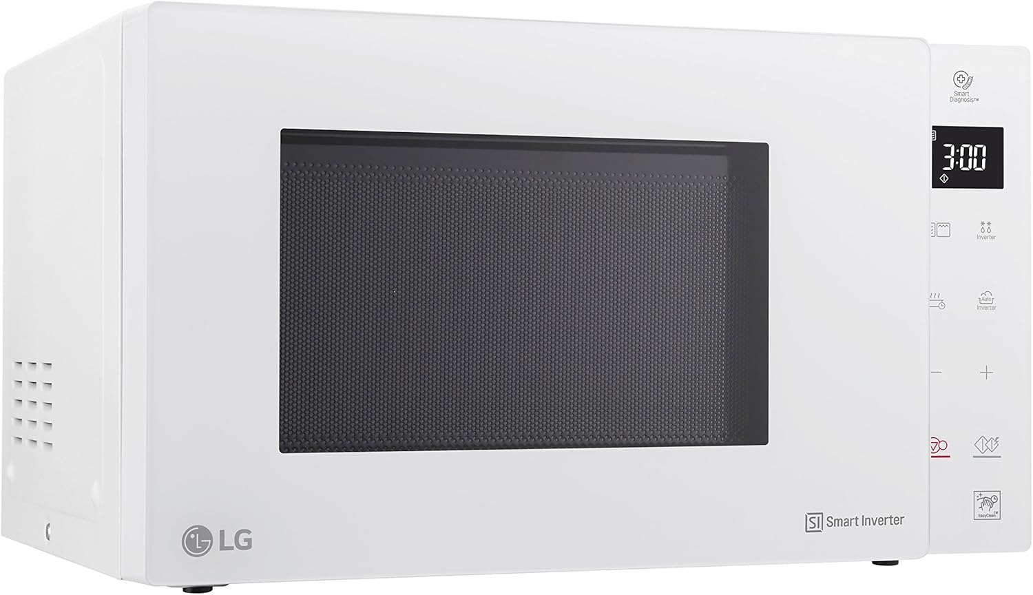 Microonde LG MH6535GIS con tecnologia Inverter e grill al quarzo, capacità 25 litri, 1000 W, programmi automatici, livelli di potenza regolabili per una cottura ottimale e funzione EasyClean, nero