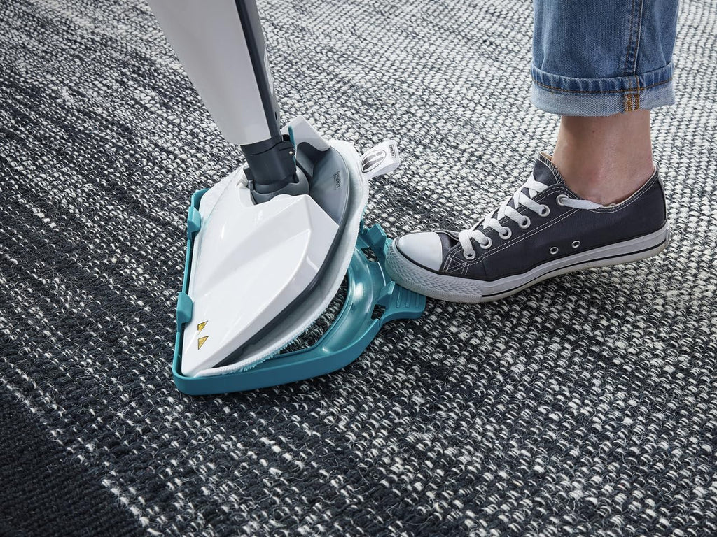 Leifheit Pulitore a vapore CleanTenso Power 2.0 con vapore caldo contro i batteri, Mop a vapore con tempi di riscaldamento brevi e 50 minuti di autonomia, Scopa a vapore per la pulizia degli angoli, Spazzola a vapore dal design moderno