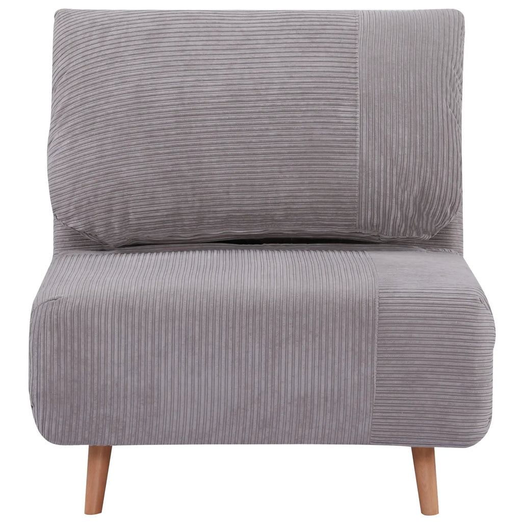 HOMCOM Poltrona Letto Divano Letto 2 in 1 Schienale Regolabile Grigio Chiaro