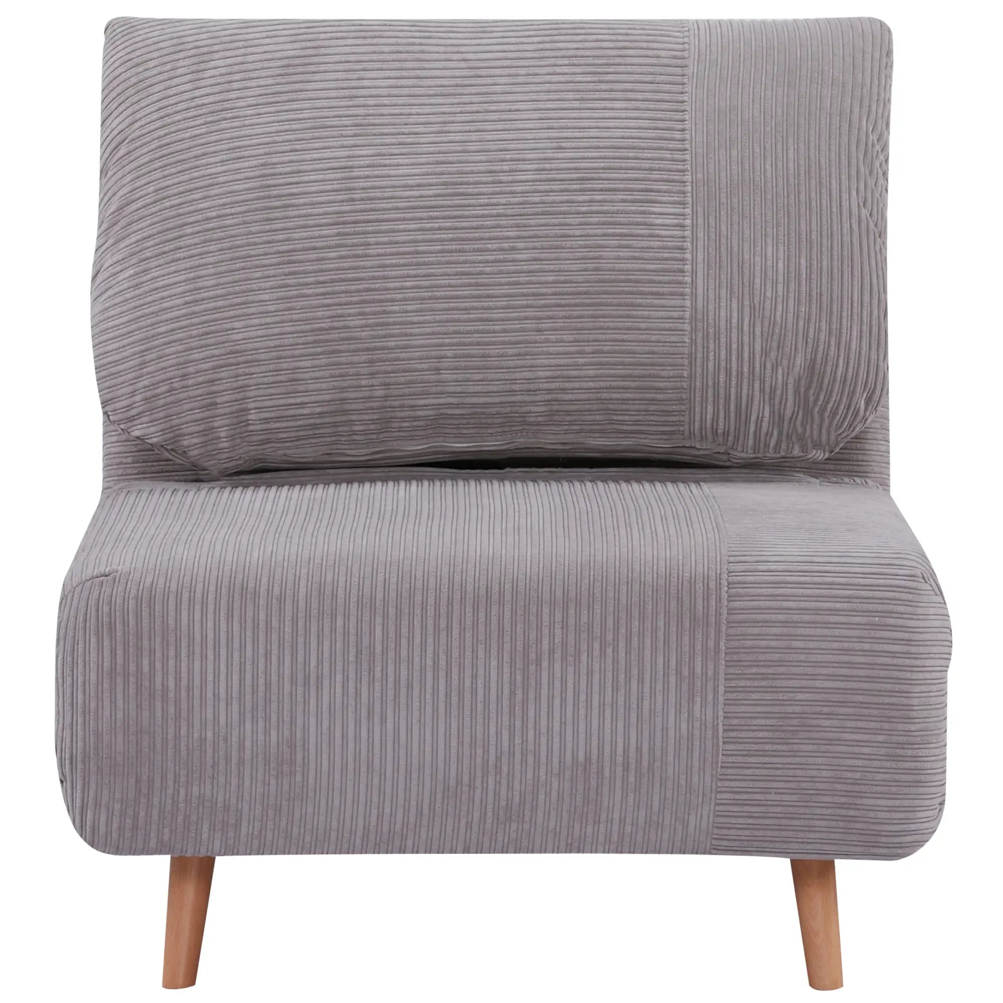 HOMCOM Poltrona Letto Divano Letto 2 in 1 Schienale Regolabile Grigio Chiaro