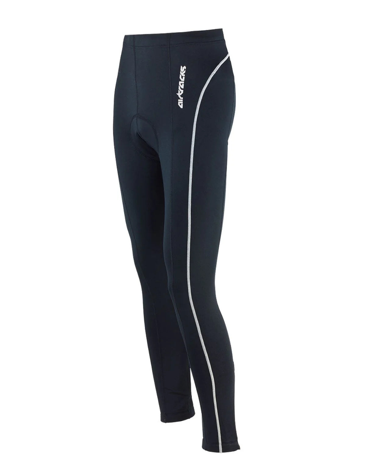 Pantaloni da ciclismo lunghi termici da uomo nero-argento