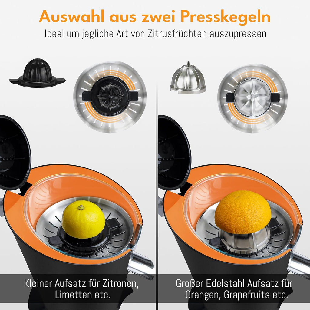 LEBENLANG Spremiagrumi elettrico 600W - Incl. cono in acciaio inox & senza BPA I Alta resa I Spremiagrumi Spremiagrumi Elettrico Spremi Limoni Spremi Melograno I Spremiagrumi Arance Spremi Limoni