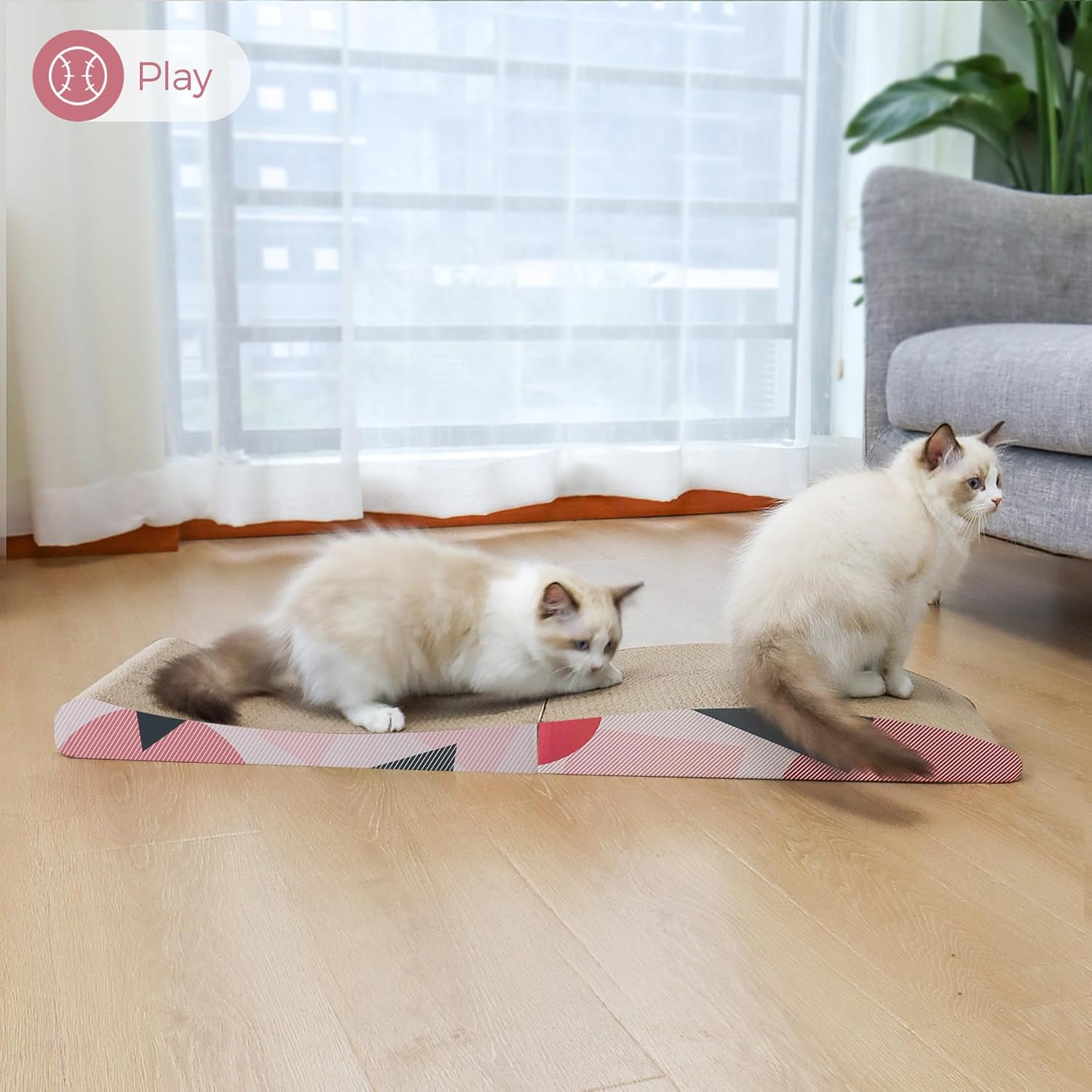 ComSaf Kratzbrett für Katzen, Kratztonne aus Wellpappe, Recycelbar Kratzbretter Katze, Kratzschutz für Sofa, Tür, Mbel, Kratzpappe für Katzen 58 x 25 x 25cm