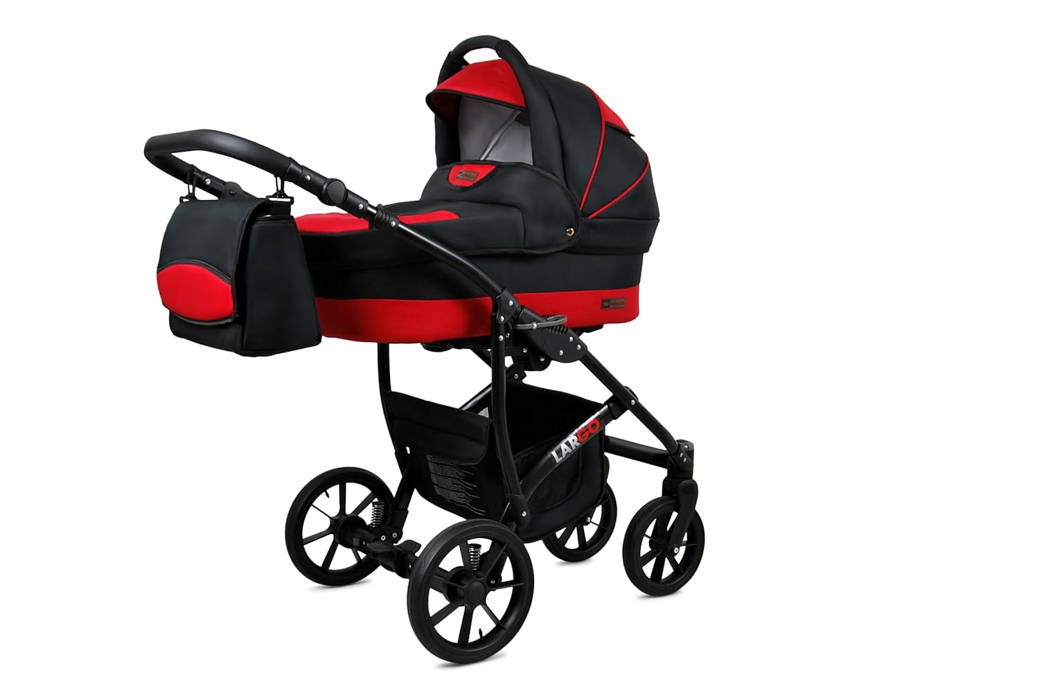 BabyLux Largo 2-in-1 Baby Kinderwagen Tief und Kinderwagen mit Zubehör Verstellbar und faltbar Aluminiumkonstruktion Wasserdicht Nicht abnehmbare Räder Brown Cream White Frame