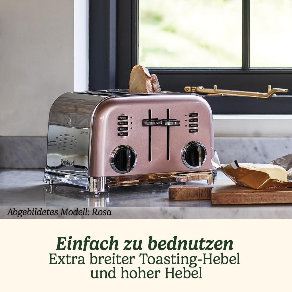 Cuisinart 4-Scheiben-Toaster | Breite Schlitze, ideal für dickes Brot und Bagels | 6 Brunungsstufen plus Abtauung | Breite Schlitze,High-Lift-Hebel | Passender Wasserkocher erhltlich | Perle