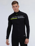 Maglia termica da ciclismo a maniche lunghe Pro Team da uomo - Nero-Neon