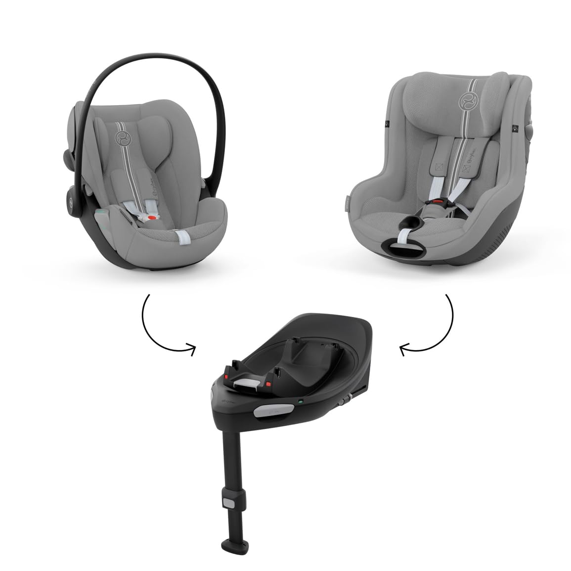CYBEX Gold Seggiolino auto Cloud G i-Size Comfort, con riduttore per neonato, dalla nascita a circa 24 mesi, per bambini da 40 cm a 87 cm, max. 13 kg, Moon Black