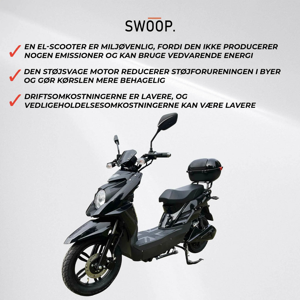 Swoop Elegante E-Scooter Elektroroller Schwarz 1000W