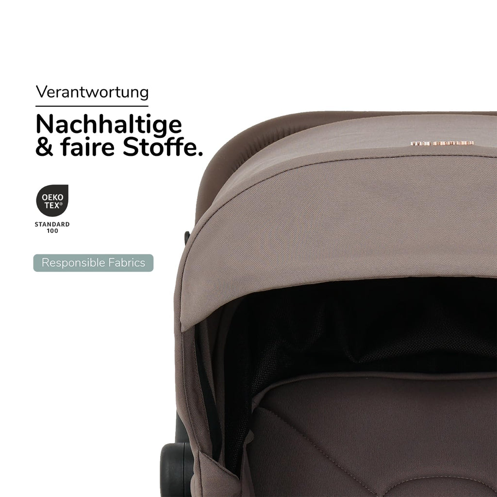 my junior® Buggy PICO³ | bis 22kg | Einhand AutoFold-Klappmechanismus | Ergonomische Liegeposition nach IGR e.V. | großes Sonnenverdeck UV50+ | Handgepäckmaß | 2 Belüftungsfenster Hazel - Black