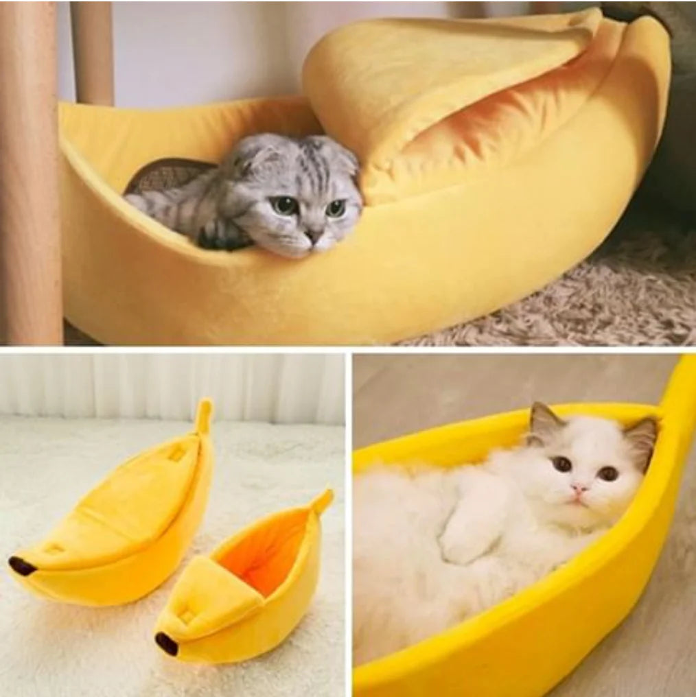 Accogliente letto a banana per gatti – Il posto perfetto per dormire per il tuo felino domestico