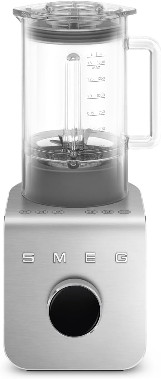 SMEG, Hochleistungsmixer BLC01BLMEU, 5 voreingestellte Programme, 9 manuelle Geschwindigkeitsstufen, Pause & Pulse-Funktion, Kunststoffgehäuse, rutschfeste Basis, 1400 W, Schwarz