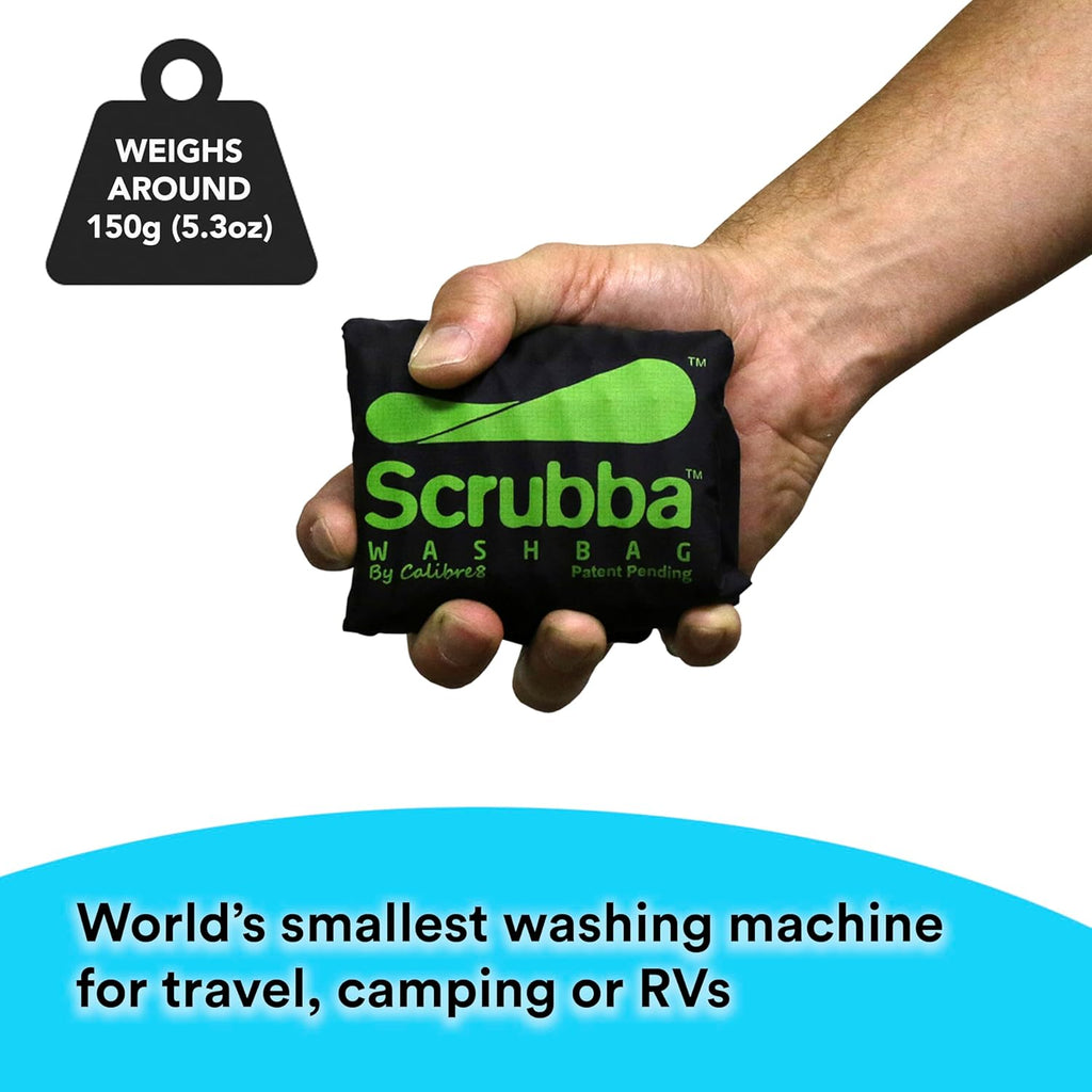 Scrubba Toplader Wash Bag 2.0 - Lavatrice portatile da campeggio - Borsa per il lavaggio e sacca da bucato, Verde