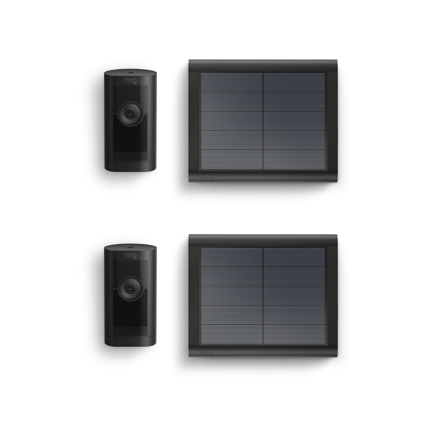 Ring Außenkamera Pro Solar (Stick Up Cam Pro) | Telecamera di sicurezza per esterni ad alimentazione solare con video HDR a 1080p, Wi-Fi, rilevamento del movimento 3D, compatibile con Alexa | 2 telecamere di sicurezza