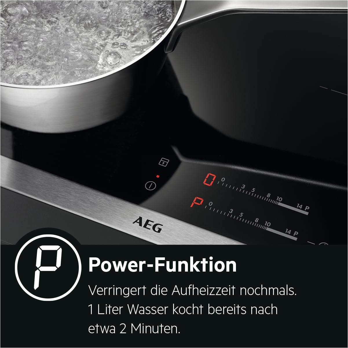 AEG Induktionskochfeld autark 60cm – 4 Flex-Kochzonen mit Powerfunktion für schnelleres Kochen – 14 Stufen – SuperFlat Rahmen – Timer – Touch-Bedienung – kompatibel mit Haubenautomatik – TO64IA0AXB