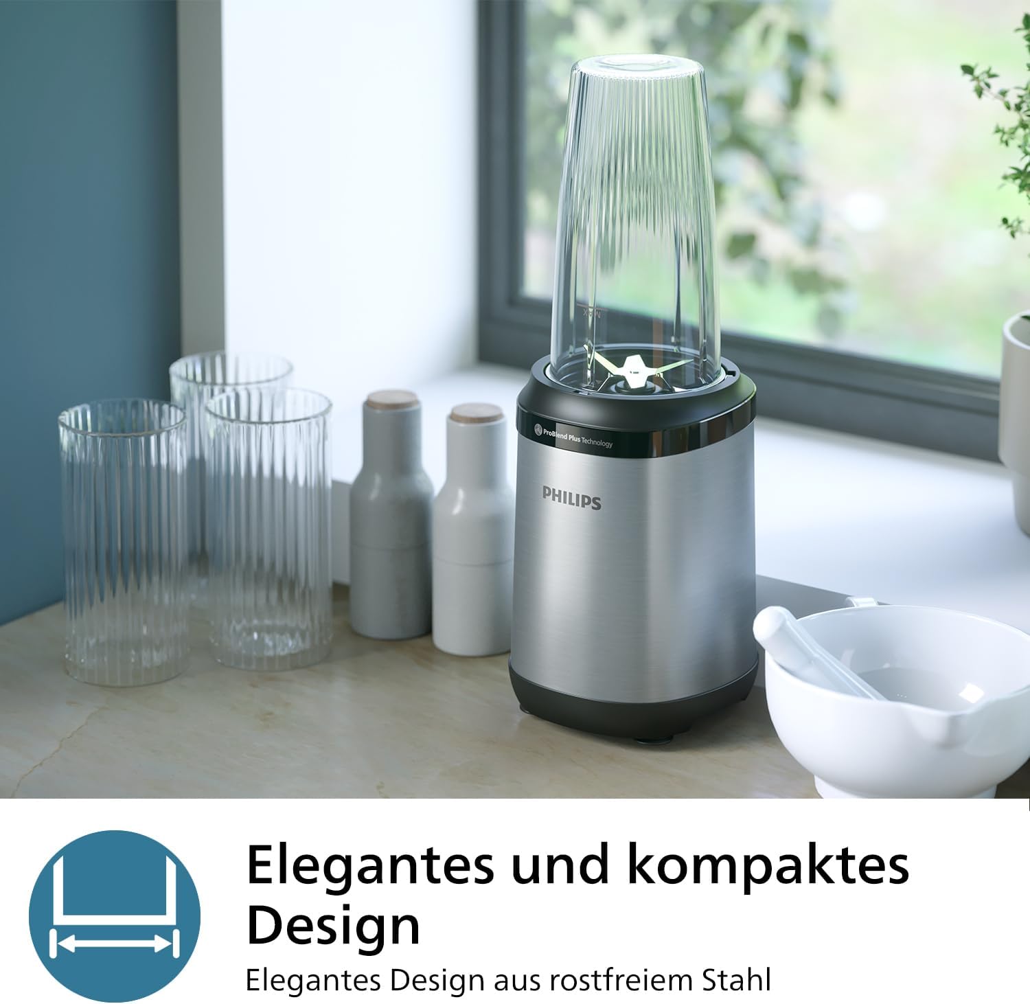 Philips Frullatore e Smoothie Maker – 600W, caraffa da 2 litri, app con ricette, 2 velocità + funzione Pulse, ProBlend, funzione tritaghiaccio (HR2291/41)