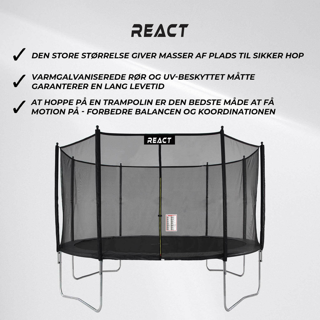 Trampolino React 427cm con rete di sicurezza