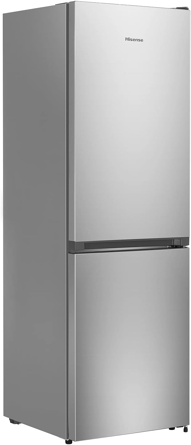 Hisense RB327N4ADD Frigorifero Combinato, Classe Energetica D, Total NoFrost, Porta Reversibile, Griglia Portabottiglie, Vano Frigo 171 Litri, Vano Congelatore 85 Litri, Look Acciaio Inox