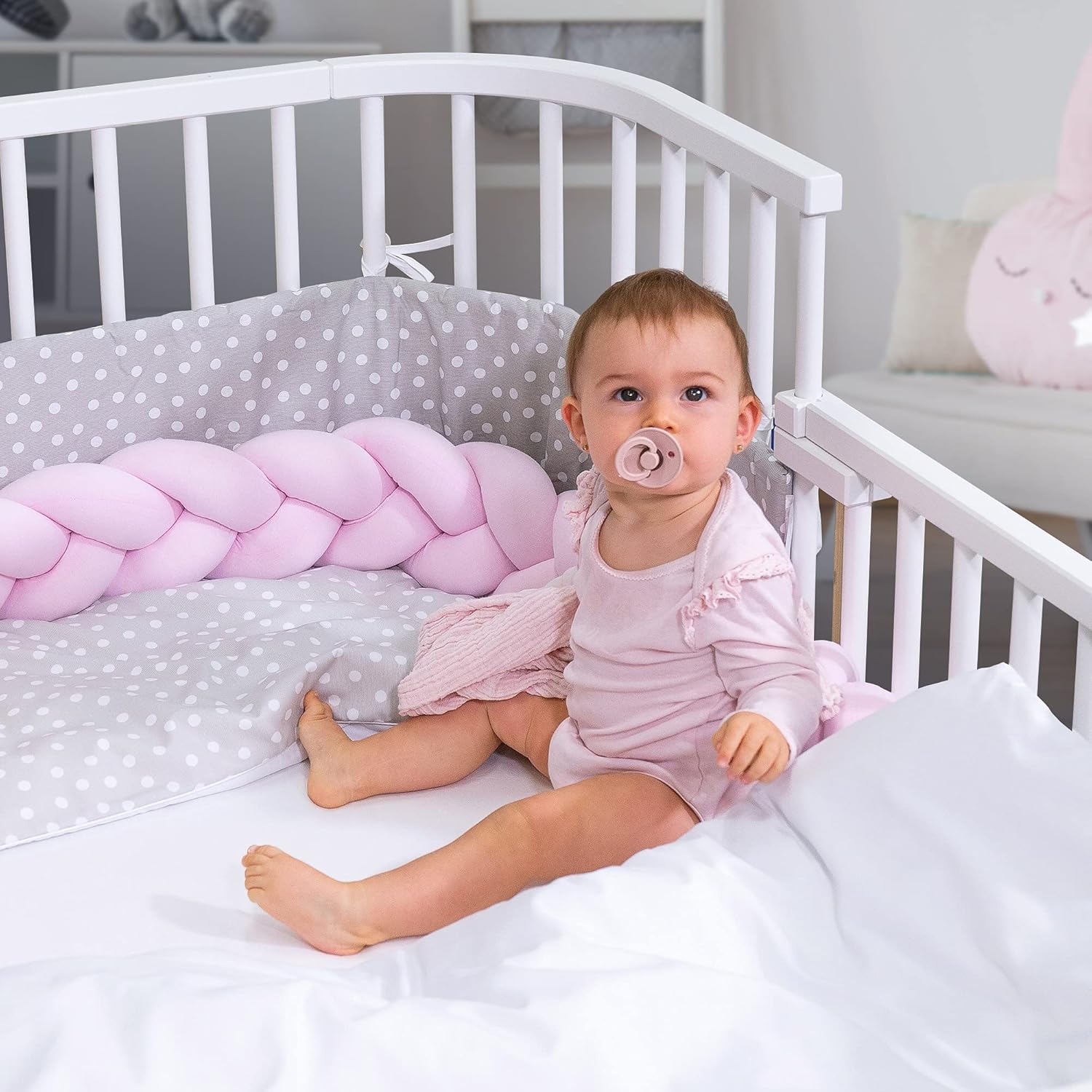 babybay Original Lettino da affiancare in massello di faggio / compatto e trasformabile / Altezza regolabile senza livelli preimpostati ed ecologico / Lettino evolutivo (laccato bianco) / Materasso incluso