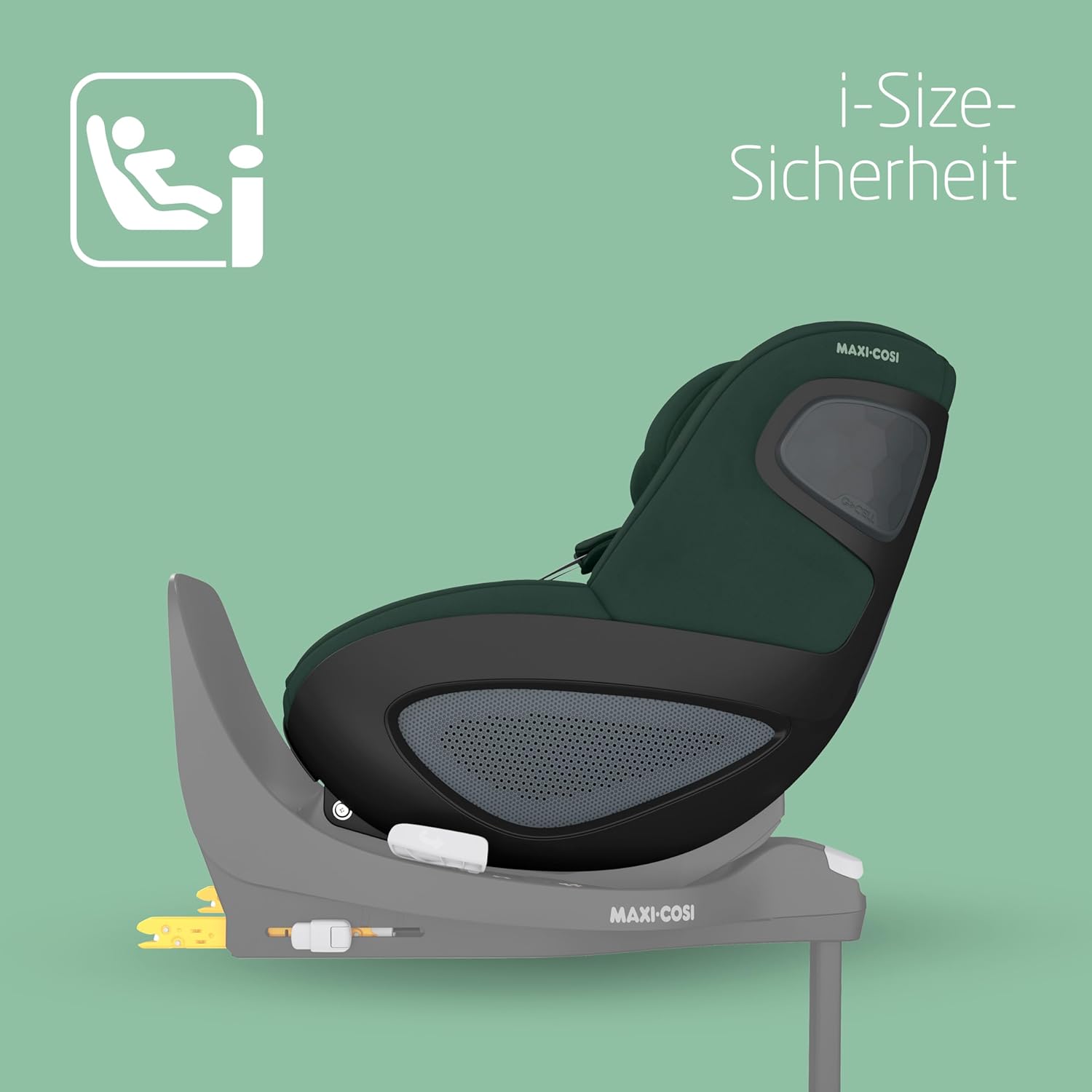 Maxi-Cosi Pebble 360 i-Size Babyschale Drehbar, Neugeborenen Autositz 360 Grad, 0–15 Monate (40–83 cm), Drehung mit einer, ClimaFlow, Easy-In-Gurt, G-CELL Seitenaufprallschutz, Essential Graphite