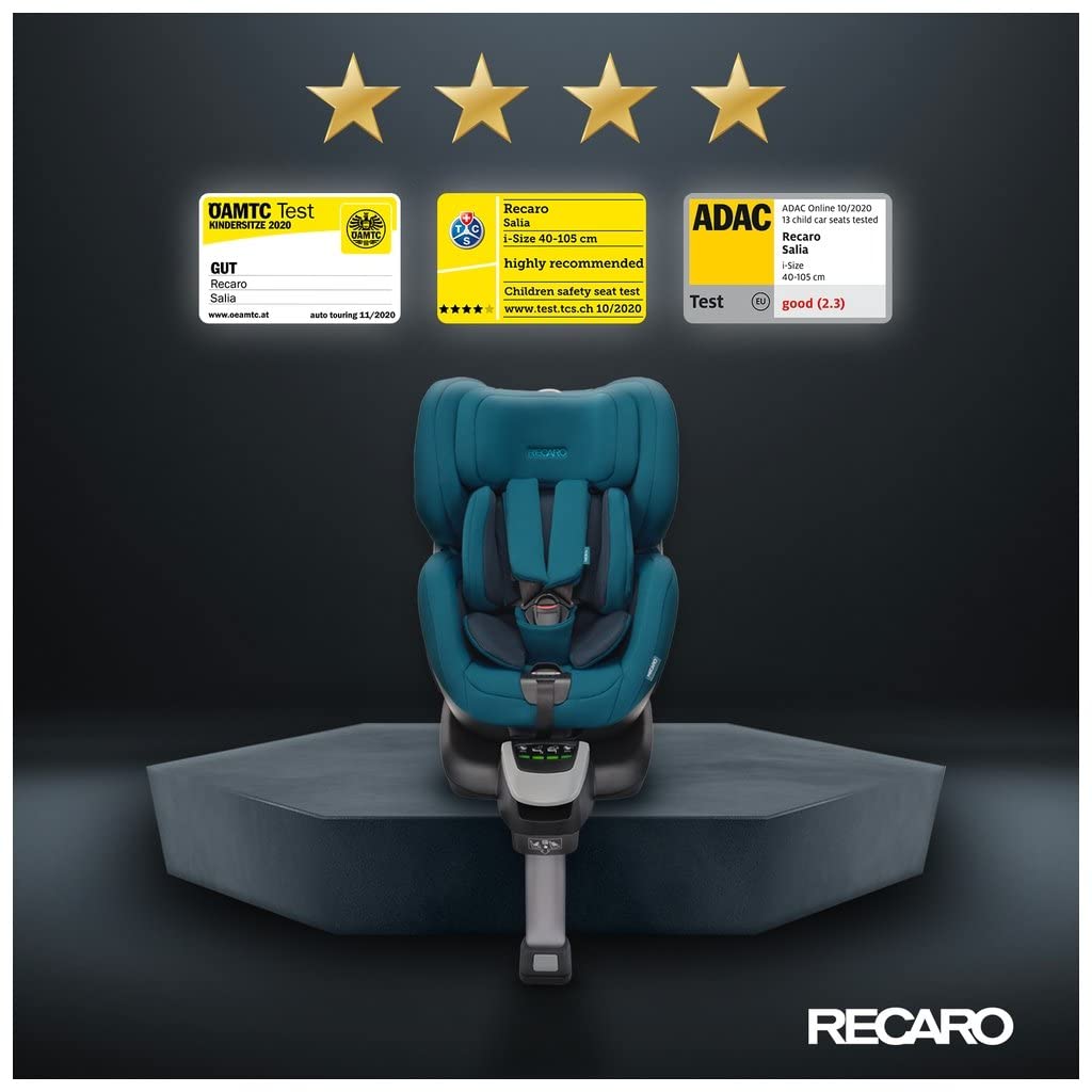 Recaro Seggiolino Auto Salia Elite incl. ovetto (peso 2,9 kg), girevole a 360 gradi, I-Size, 0-18 kg, 40-105 cm, max. 4 anni, con indicatori visivi, Prime Silent Grey